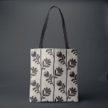 Tote Bag Silhouette Fleurie Blooming L fleurs noires<br><div class="desc">Couleur de fond : beige foncé</div>