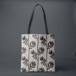Tote Bag Silhouette Fleurie Blooming L fleurs noires<br><div class="desc">Couleur de fond : beige foncé</div>