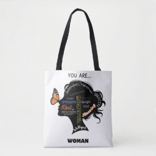 Tote Bag Silhouette minimaliste femme noire et blanche