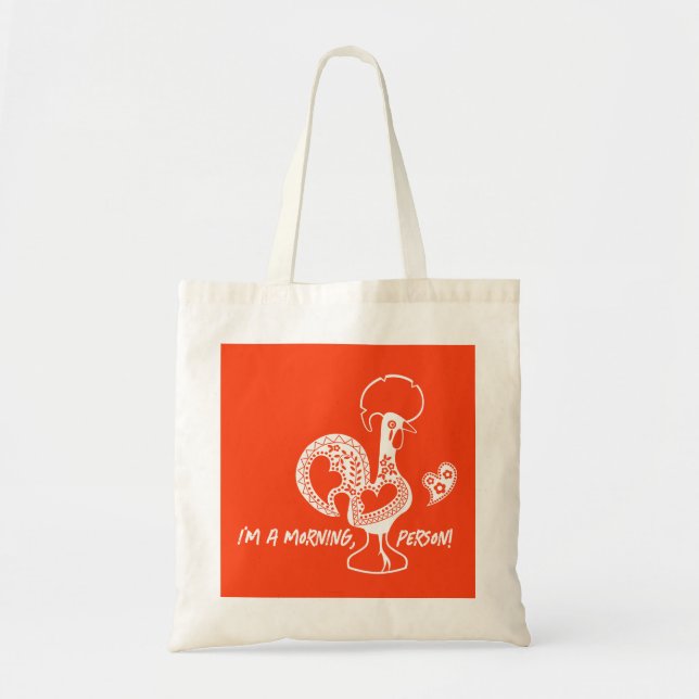 Tote Bag Silhouette Moderne du Rooster Early Riser portugai (Devant)