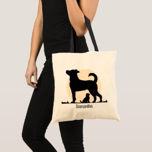 Tote Bag Silhouette rustique de Maman & Pup avec l'obligati