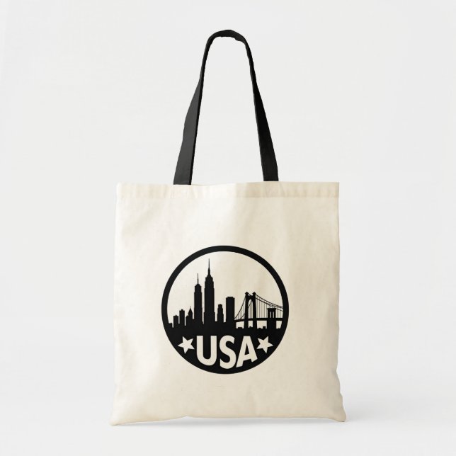 Tote Bag Silhouette Skyline USA (Devant)