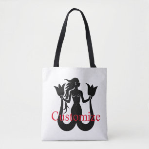 Tote Bag Silhouette Tonnerre_Cove de sirène à deux queue