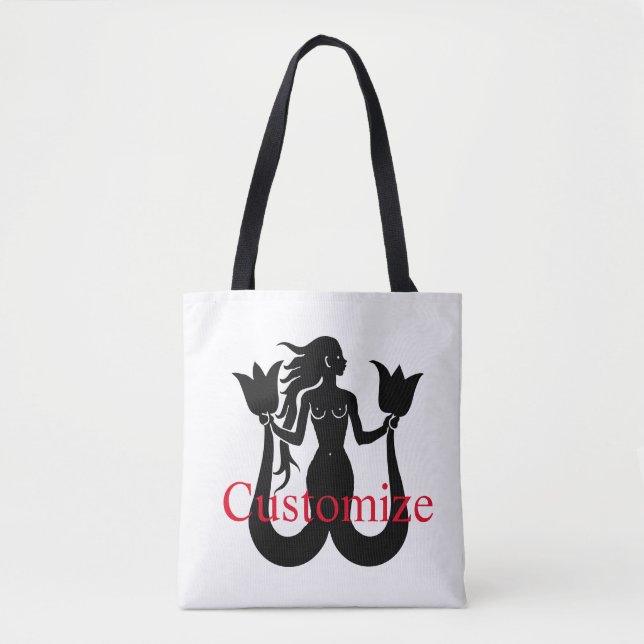 Tote Bag Silhouette Tonnerre_Cove de sirène à deux queue (Devant)