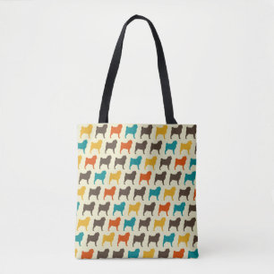 Tote Bag Silhouettes carlin Retro Colours Motif de race d