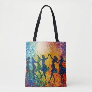Tote Bag Silhouettes Colorées Dançant