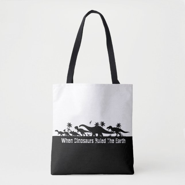 Tote Bag Silhouettes de dinosaures (Devant)