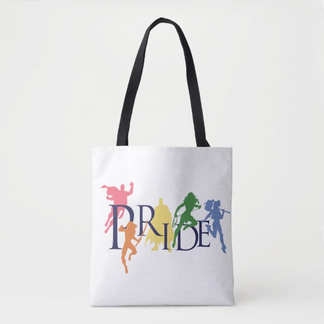 Tote Bag Silhouettes de personnage de la Ligue de la Justic (Devant)