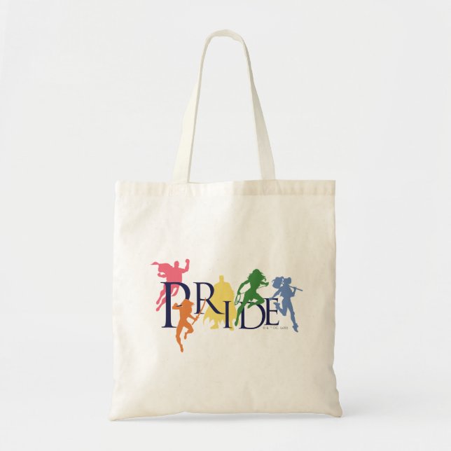 Tote Bag Silhouettes de personnage de la Ligue de la Justic (Devant)