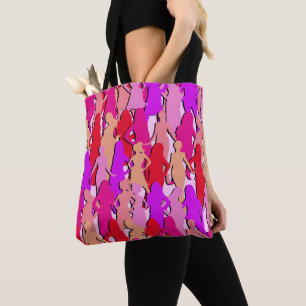 Tote Bag Silhouettes femmes roses