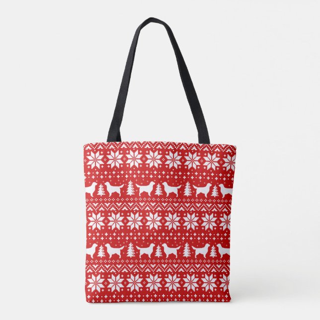 Tote Bag Silhouettes Golden Retriever Noël (Dos)