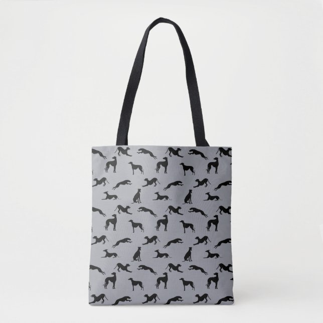 Tote Bag Silhouettes gris noir sur gris (Devant)