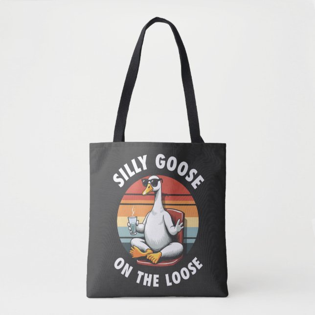 Tote Bag Silly Goose sur Loose Meditation Yoga Retro (Devant)