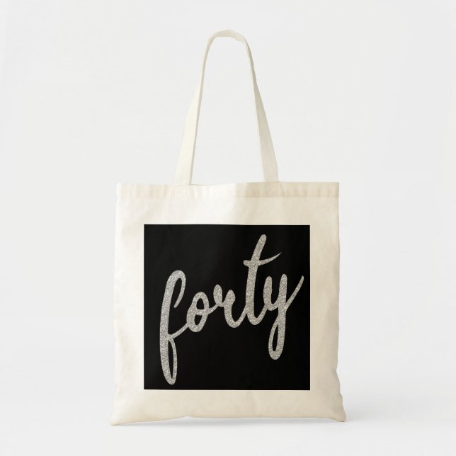 Tote Bag Silver Black 40 Anniversaire Parties scintillant d (Devant)