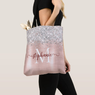 Tote Bag Silver Faux Parties scintillant Fille Glam Blush r