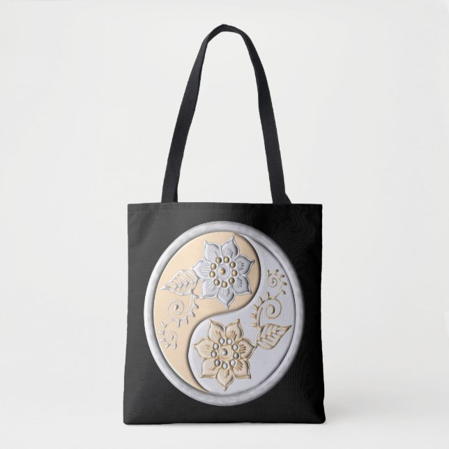 Tote Bag Silver & Gold Yin Yang (Devant)