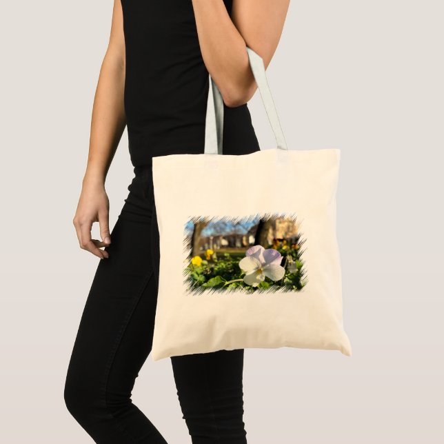 Tote Bag Silver white pansy (Devant (produit))