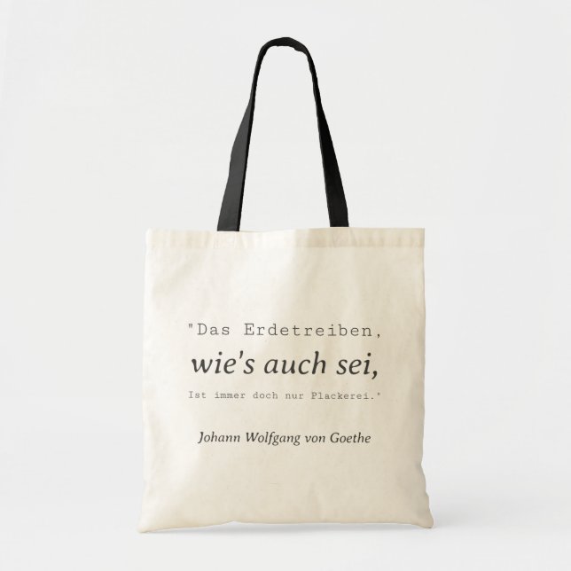 Tote Bag Simple citation de Goethe (Devant)