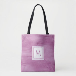 Tote Bag Simple clair violet subtil marbre moderne Monogram