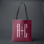 Tote Bag Simple Couples | White & Burgundy<br><div class="desc">Classy,  bold et moderne.</div>
