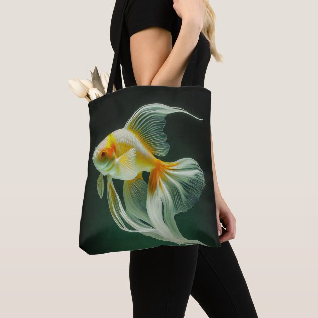 Tote Bag Simple Dessin Numérique De Poisson Rouge Élégant | (De près)