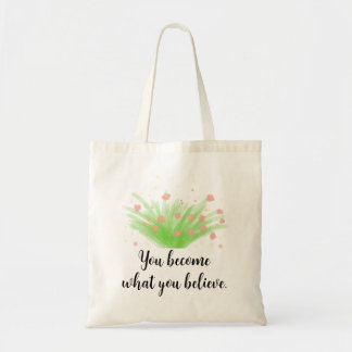 Tote Bag Simple floraison de Bush et citation motivationnel