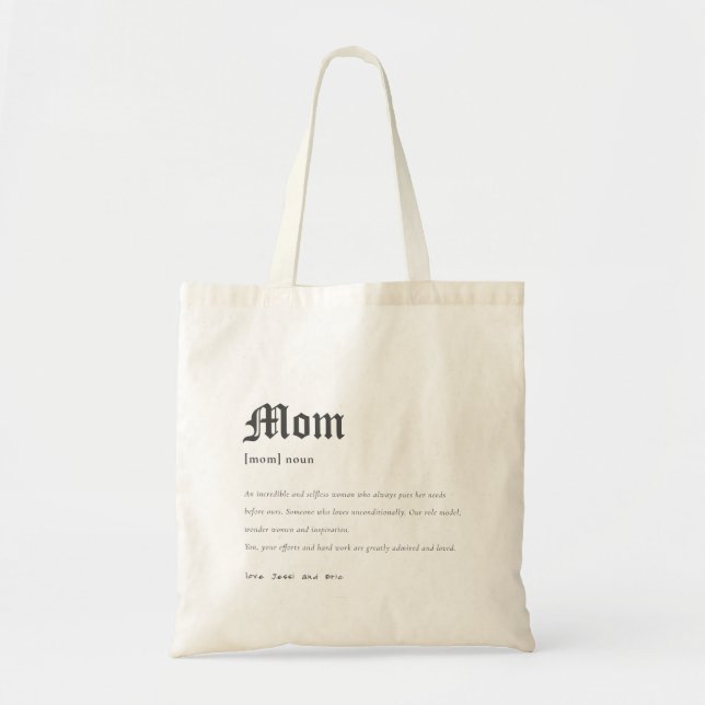 Tote Bag Simple Maman Dictionnaire Définition Cadeau person (Devant)