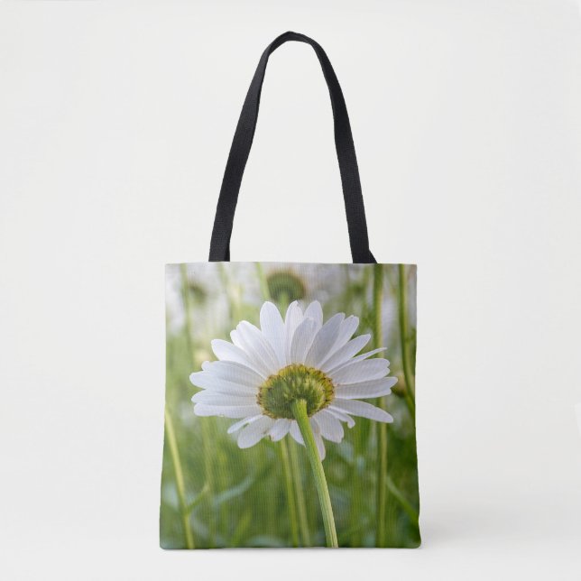 Tote Bag simple marguerite blanche dans le champ (Devant)