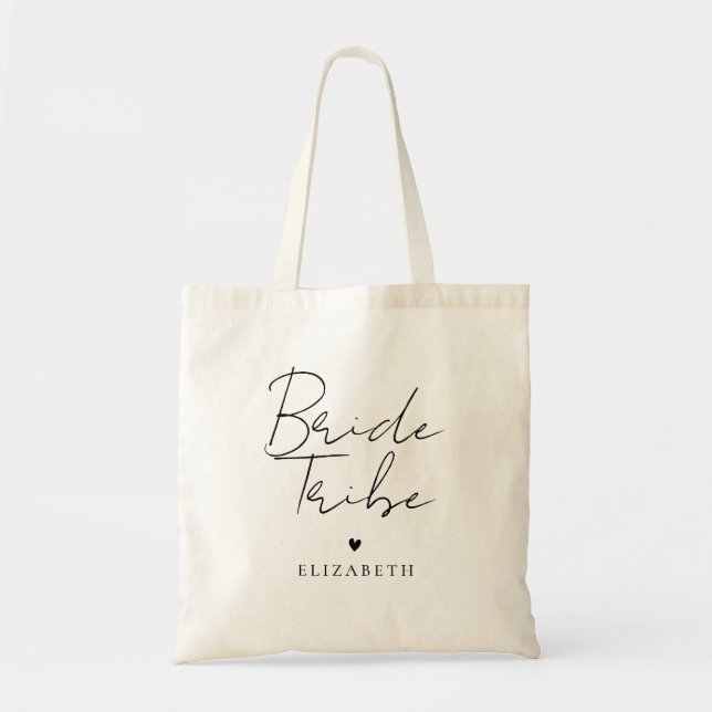Tote Bag simple mariée noire et blanche (Devant)