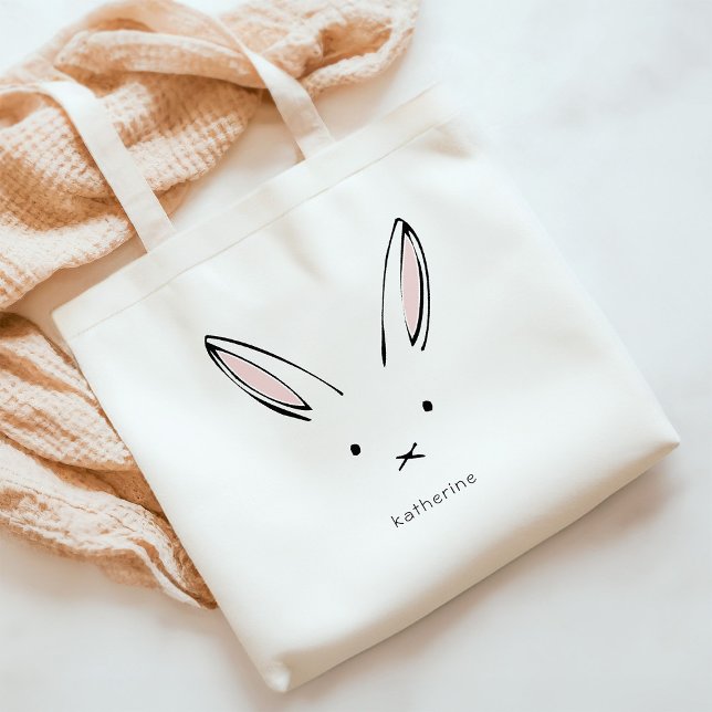 Tote Bag Simple mignonne lapin fille personnalisée (Créateur téléchargé)