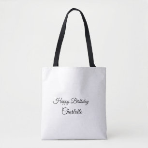 Tote Bag SIMPLE MINIMAL.CUTIE AJOUTER NOM BÉBÉ joyeux anniv