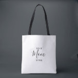 Tote Bag Simple minimaliste meilleure maman jamais<br><div class="desc">Ce simple minimaliste meilleur maman jamais sac fourre-tout est le cadeau parfait pour présenter votre mère pour la journée de la mère. Le design sobre et élégant présente une typographie de script classique et sophistiquée en noir et blanc.</div>