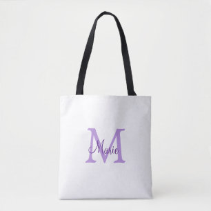 Tote Bag simple minimum ajouter nom monogramme rose    redj