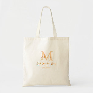 Tote Bag simple minimum meilleur grand-mère jamais orange m