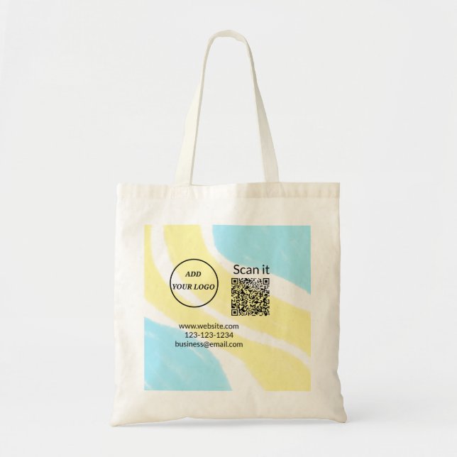 Tote Bag Simple minimum q r code ajouter logo code d'analys (Devant)