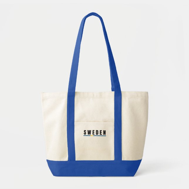 Tote Bag Simple Moderne Suède LETTRE suédoise Drapeau Souve (Devant)