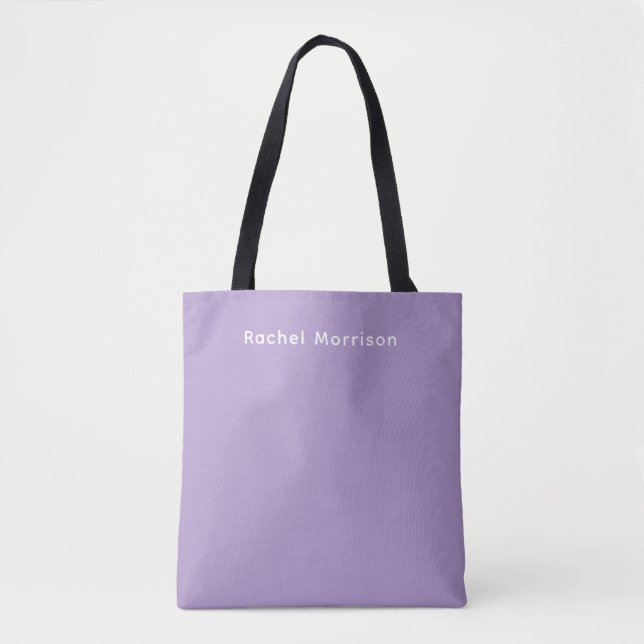 Tote Bag Simple Moderne Violet Personnalisé  (Devant)