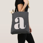 Tote Bag Simple Monogramme Initial Retro Gras Noir et Blanc<br><div class="desc">Sac Fourre-Tout Simple Monogramme Initial Retro Gras Noir et Blanc</div>