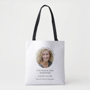 Tote Bag Simple photo Funeral Memorial Ordre de service