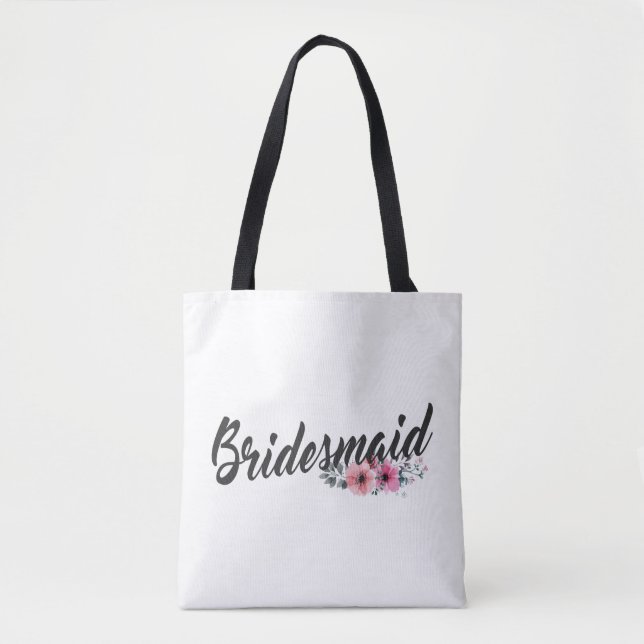 Tote Bag Simple Robe de Demoiselle d'Honneur Calligraphie | (Devant)