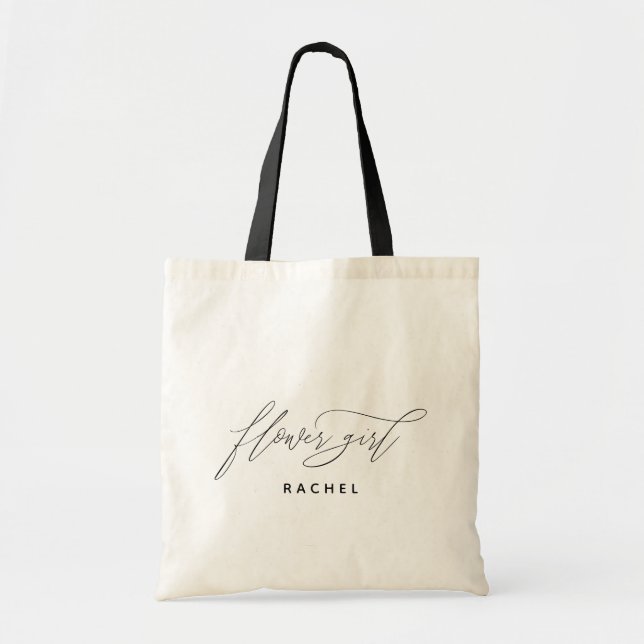 Tote Bag Simple stylé Script Bridesmaid Nom personnalisé (Devant)