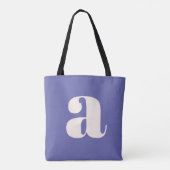 Tote Bag Simple tendance violet gras rétro Monogramme initi (Dos)