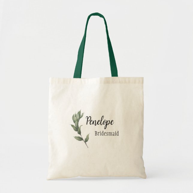 Tote Bag Simple verdure Bridesmaid Mariage Favor Cadeau (Devant)
