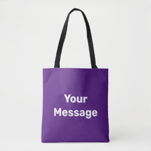 Tote Bag Simple violet et blanc Modèle de texte de votre me