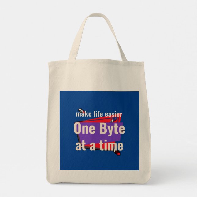 Tote Bag Simplifiez la vie d'un octet à la fois (Dos)