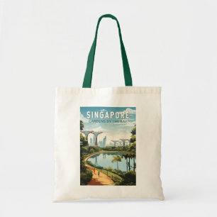 Tote Bag Singapore Gardens By The Bay Travel Art Vintage