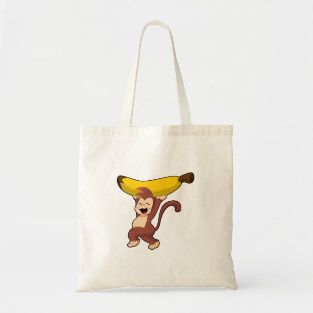 Tote Bag Singe à la banane (Devant)