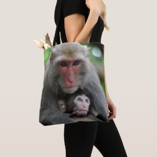 Tote Bag Singe allaitant au sein son bébé