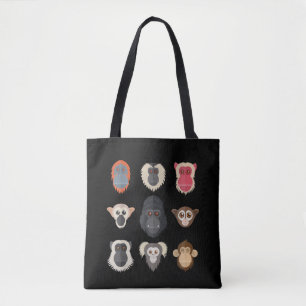 Tote Bag Singe Chimpanzé Gorille Singe Araignée Écureuil M