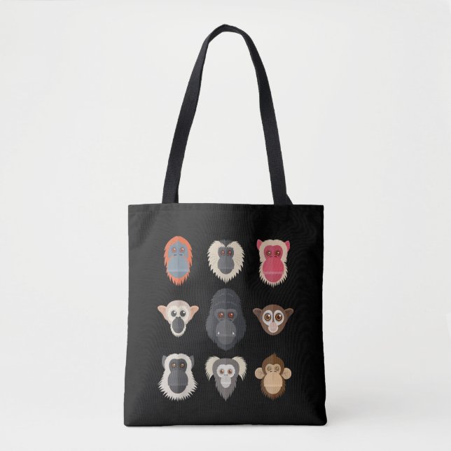 Tote Bag Singe Chimpanzé Gorille Singe Araignée Écureuil M (Devant)